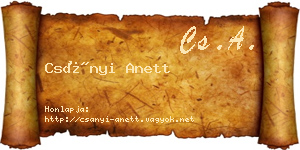 Csányi Anett névjegykártya