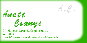 anett csanyi business card